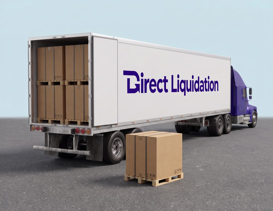 Palletized furniture inventory in warehouse